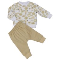 H13544: Baby Bear Print Top & Cord Pant Outfit (0-9 Months)